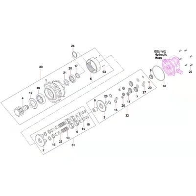 Parti del motore dell'oscillazione B229900005731, escavatore dell'oscillazione del motore di SY50 SY60 SY65 SY65